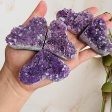 Stonehaven 1pc 3-4cm High Quality Natural Crystal Cluster Uruguay Amethyst Geode Cluster, Genuine Purple Gemstone Heart-Shaped, For Love Decoration - Amethyst Heart - View 10