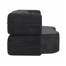 Large Multifunctional Sofa Bed Frame, Black - Black 2 Seat - View 9