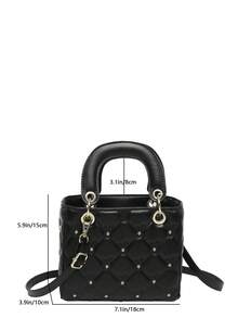 Women's Embroidered Handbag, Fashionable Shoulder & Crossbody Bag, Suitable For Shopping And Commuting (Free Pendant Included) - Black - View 11