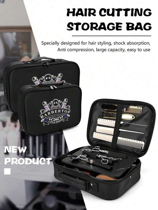 Portable Barber Tool Case, Shockproof Waterproof Trimmer Scissors Bag, Large Capacity Styling Organizer For Travel Storage