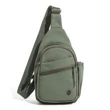 Unisex Minimalist Nylon Chest Bag With Water Bottle Pocket, Multiple Zipper Pockets, Adjustable Shoulder Strap Crossbody Waist Bag, Anti-Theft, Sling - Multicolor - View 16
