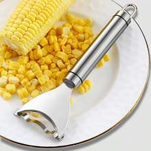 1pc Stainless Steel Corn Stripping Tool Stainless Steel Corn Kernel Remover, Plastic Vegetable Peeler, Kitchen Gadget For Easy Meal Prep, Efficient Corn Cob Stripper, Home Kitchen Tool - Silver - View 4