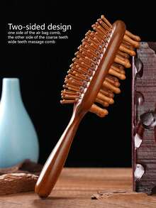 1pc Air Cushion Massage Comb Multi-Function Fine Tooth Air Cushion Design Styling Hairbrush For Women - Brown - View 5
