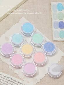 Baoshiman Glitter Fino Sonhador, Pó Decorativo de Glitter Multicolorido Ultra Brilhante, Acessórios Portáteis para Arte de Unhas, Múltiplas Cores Disponíveis, Adequado para Arte de Unhas DIY - Multicolorido - Visão 7