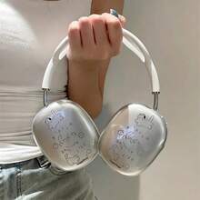 1 buah Casing Headphone Over-Ear Max 2 Gaya Ins Jepang Korea dengan Desain Kartun Garis Kucing, Cangkang Pelindung TPU Transparan Lembut - MultiWarna - View 4
