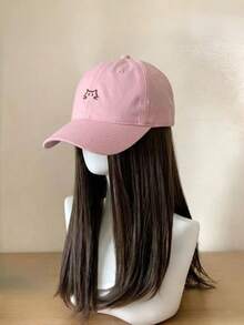 1PC 2026 New Embroidered Cat Wide Brim Sun Hat, Vintage Sun Protection Baseball Cap, Outdoor Fashion Minimalist Baseball Cap, Adjustable Ponytail Baseball Cap - Kitten Style - View 7