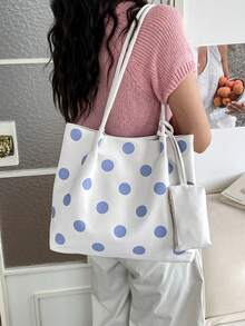 New Women's Handbag, Unique Design, Equipped With Dual Handles, Large Capacity, Perfect For Daily Casual Use. Whether For Vacation, Commuting Or Shopping, It's An Ideal Choice. - White - View 4