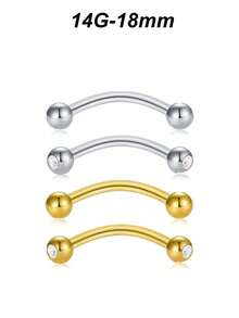 4pcs Small Belly Button Rings 14G 316L Steel Belly Piercing For Women Navel Rings Hypoallergenic Eyebrow Lip Daith Rook Piercing Jewelry 8-18MM - Small Belly Piercing Ring - View 6