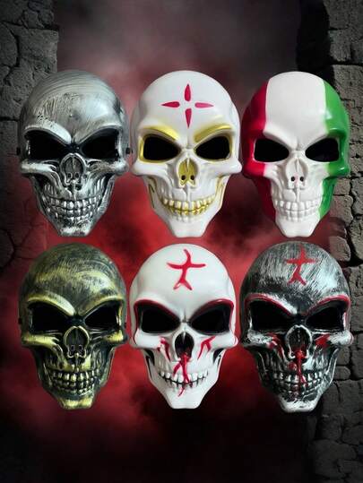 1 pieza Máscara de Calavera de Halloween Cosplay Disfraz de Fiesta Accesorio Máscara de Plástico