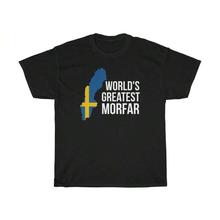 Morfar Shirt Schwedisches T-Shirt Morfar T-Shirt Schwedisches Hemd Schwedisches T-Shirt Morfar Geschenke Schweden T-Shirt Schwedisches Großvater-Hemd Y2k - Schwarz - Übersicht 1