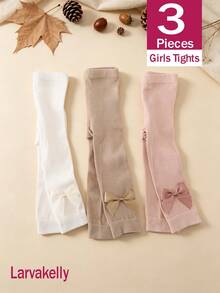 5/3 Pairs Sweet Cute Snug Fit Tights For Baby Girls, Versatile For Spring, Autumn And All Seasons, Multiple Colors Available, Suitable For Daily Wear - Multicolor - View 13