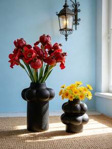 1 pieza Jarrón de cerámica mate con forma de nube, soporte para flores, múltiples colores, estilo minimalista moderno, decoración de escritorio, adecuado para boda, fiesta, hogar, oficina, Halloween, decoración navideña - florero - Ver 7