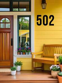 1 Piece 0-9 Number Metal House Number Plate - Metal House Number Plate, Suitable For House Numbers, Outdoor Mailbox Numbers, Home Decoration, Garden Decoration, Gates, Garage Doors, Includes Numbers 0 To 9, Can Be Freely Combined - Number - View 5
