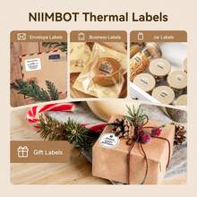 Niimbot 熱感標籤紙 白色圓形防水自黏替換捲筒,適用於 B1 B1PRO B21 B2PRO B21PRO Mini 便攜式標籤印表機,用於條碼、價格標籤與罐裝標籤 - 查看 3