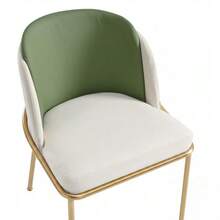 2 Modern Chairs With Angled And Adjustable Legs, Ideal For Living Rooms, Open Offices And Dining Rooms (Green And Gold) - Green - View 5