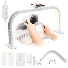 DianaBeauty Foldable Crescent-Shaped LED Nail Lamp With Phone Holder And Button Switch, 25-Inch U-Shaped Dimmable Nail Lamp - Multicolor - View 10