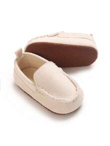 Fashion Solid Color Infant Casual Flat Shoes, Newborn Soft Sole Comfortable Walking Shoes - White - View 3