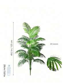 Tanaman Buatan Besar 90-120cm, Pohon Palem Buatan, Daun Palem Tropis, Tanaman Palem Buatan, Bentuk Pohon Tinggi, Daun Monstera Plastik Sentuh Buatan untuk Dalam Ruangan, Cocok untuk Dekorasi Rumah, Dapur, Luar Ruangan, dan Kantor - Hijau - View 10