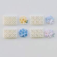 6 Grid Mini Flower Petal Polymer Clay Cutter Mold Set, Hydrangea Blossom Cutter For DIY Earrings, Jewelry Making, Clay Craft Tools - Hydrangea Bloom - View 2