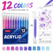 12/36 Colors Metallic Glitter Gel Pen Set, Student Planner DIY Painting Pens, Layerable Waterproof 0.8mm Acrylic Marker Pens For Outlining And Highlighting - Sets - View 10