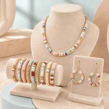 Soft Bohemian Style 1 Box/4000pcs Polymer Clay Beads Set - Mixed Shapes With Hollow Details - DIY Jewelry Making Friendship Bracelets - A - View 6