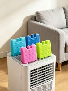 1/2/3PCS Reusable Air Conditioning Fan Ice Crystal Box, Water Filled Cold Storage Ice Box, Cold Chain Transportation Cooling And Preservation Ice Board, Stall Food Freezing And Insulation Box, Used For Camping Picnics, Outdoor Activities, Fishing - Multicolor - View 3