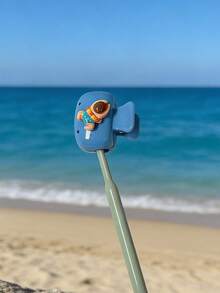4/1pc Swimming Theme Toothbrush Cover, Summer Swimming Pattern Toothbrush Protector, Portable Travel Toothbrush Holder, Reusable Toothbrush Cover For Outdoor Beach Camping, Cute Ocean Animal Print Washable Toothbrush Case, Unisex Design - View 11