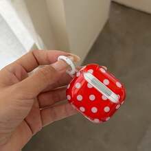 Korean Style Ins Polka Dot Earphone Case Compatible With AirPods 4 Cute Earphone Cover Apple 2nd Gen 3rd Gen New Protective Case Pendant Pro 3 Korean Style Earphone Case Pro 2 Women's Earphone Case Protective Cover With Hanging Ring Spring Summer Earphone Case Birthday Gift Holiday Gift - Mixed Colors - View 7