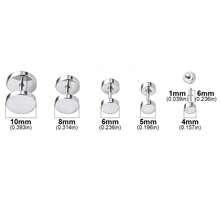 1 set (10 piezas) Pendientes de botón para mujeres de acero inoxidable, pendientes de botón para hombres, hipoalergénicos, pendientes de cartílago redondos de hélice, set de pendientes de botón para múltiples perforaciones - Multicolor - Ver 4