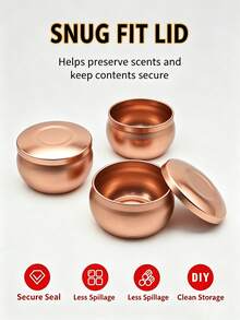 10 buah Kaleng Lilin Kosong Logam Warna Rose Gold dengan Tutup yang Sesuai, Wadah Lilin Besi Bulat Tanpa Lilin, Wadah Buatan Tangan Serbaguna untuk Pembuatan Lilin Aromatik DIY, Dekorasi Meja Pernikahan, Dekorasi Rumah, Hadiah Buatan Tangan untuk Liburan, dan Penyimpanan Perhiasan Kecil - 10 buah - View 8