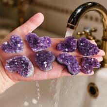 Stonehaven 1pc 3-4cm High Quality Natural Crystal Cluster Uruguay Amethyst Geode Cluster, Genuine Purple Gemstone Heart-Shaped, For Love Decoration - Amethyst Heart - View 7