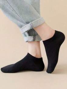 10/20/30 Pares de Meias Neutras Pretas, Brancas, Cinzas, Meias Esportivas, Meias Minimalistas, Macias, Confortáveis, Versáteis e Elegantes, Adequadas para Uso Diário ou Casual ao Ar Livre - Multicolorido - Visão 4