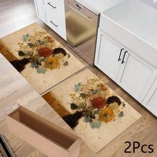 印花排水墊/吸水墊/乾燥墊 咖啡機餐具瀝水墊 - 吸水聚酯纖維桌面保護墊，附橡膠防滑底背，適用廚房檯面裝飾 - 家用吧檯與餐桌餐墊 - 彩色 - 查看 11