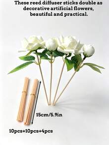 12朵紅色人造浪漫玫瑰，逼真觸感附香氛棒，適用於婚禮裝飾、情人節裝飾、生日裝飾、週年紀念裝飾、家居裝飾、節日禮物等 - 玫瑰擴香棒 - 查看 13