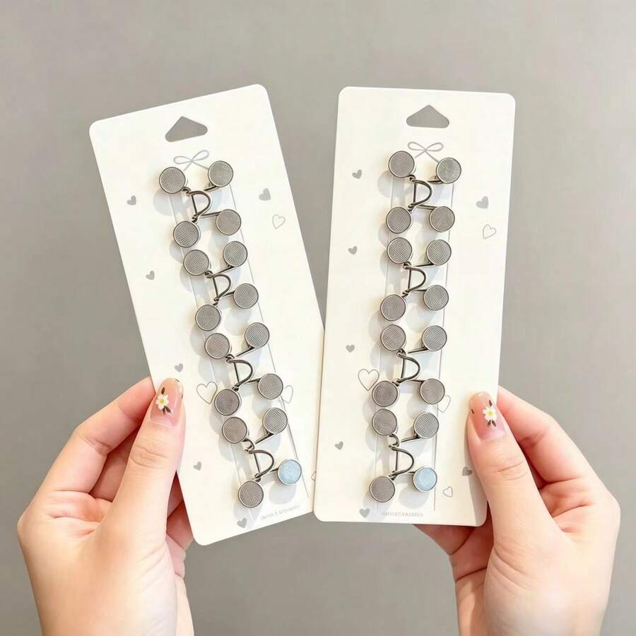8 Sets Invisible Adjustable Waist Extender Bands, Button-Style Waistband Fixing Device, Shapewear Clothing Accessories (Cardboard Not Included)