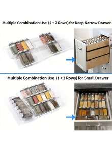 1pc/4pcs/8pcs Kitchen Storage Organizer, Spice Container Rack, Countertop-Free Acrylic Seasoning Storage Rack, Multi-Layer Drawer Storage Shelf, Suitable For Kitchen Cabinets, Cupboards And Shelves Kitchen Accessories - Clear - View 7