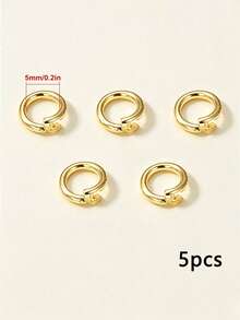 5/12/20pcs Copper Jump Rings, 18K Gold Plated, Open Rings, Half Open Rings, Suitable For Connecting Pendants, Jewelry, Bracelets, Necklaces And Lobster Clasps - Wolf Fang Half-closed Opening Ring - View 11