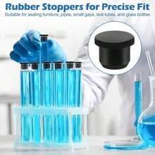 90pcs Rubber Hole Plugs, T-Shaped Silicone Rubber Stoppers 4mm/5.5mm/6mm/6.5mm/7.5mm/8mm/8.5mm/9.5mm/10.5mm, 10pcs/Size, For Sealing Furniture, Pipes, Electronic Devices, Small Gaps, Test Tubes And Glass Bottles - 90 Pcs/set - View 5