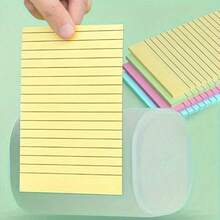 100 Sheets Colorful Horizontal Lined Sticky Notes, Portable Self-Adhesive Memo Pads, Aesthetic Stationery For Students & Office Workers, Back To School School Supplies - one-size - View 3