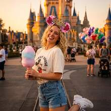 Disney 迪士尼 Aurora 粉色鼠耳髮箍 金色皇冠水鑽款，女性公主度假 Cosplay 髮箍 - 彩色 - 查看 5