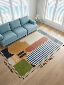 French Country Style Ditsy Floral Living Room Rug, Durable Edged, Stain-Resistant Soft, Suitable For Kitchen, Dining Room, Bedroom, Living Room, Office, Lobby, Hallway, Study, Non-Slip Door Mat, Faux Cashmere Holiday Decor Rug - Multicolor - View 5