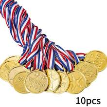 10/30/50pcs Gold Plastic Small Medals, Multi-Item Party Favor Bag, Suitable For Games And Celebrations, Basket Fillers, Perfect For Parties, Sports Events, Birthday Parties, Ball Games, Athletic Meets And Team Awards - Multicolor - View 10