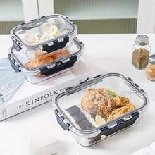 1pc Glass Lunch Box Set, Microwave Bowl, Lunch Container, Fresh-Keeping & Heat-Insulating Bento Box, Freezer , Dishwasher , Leak-Proof Food Container, Home Kitchen Supplies, Kitchen Accessories - Multicolor - View 4