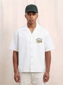 Men's Summer Fashion Sports Tennis Print Graphic Short Sleeve Shirt Casual Daily Wear - White - View 2
