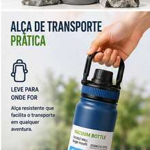 800ml 1 Peça Garrafa Térmica à Prova de Vazamento e Copo Espacial de Aço Inoxidável 304 de Grande Capacidade para Fitness, Esportes, Viagens ao Ar Livre, Carro, Adequado para Academia, Café, Ar Livre, Viagem, Escola, Escritório, Presente, Presente de Aniversário - Rosa chiclete - Visão 4