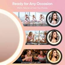 1pc LED Makeup Mirror, USB Rechargeable, 10x/1x Double-Sided Mirror, 3-Color Adjustable Light, Foldable, 360° Rotating Angle, Portable, Bathroom Makeup Mirror - Multicolor - View 8