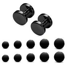 1 set (10 piezas) Pendientes de botón para mujeres de acero inoxidable, pendientes de botón para hombres, hipoalergénicos, pendientes de cartílago redondos de hélice, set de pendientes de botón para múltiples perforaciones - Multicolor - Ver 11