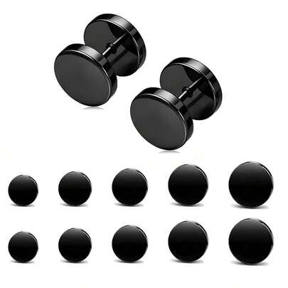 1set(10pcs) Stud Earrings For Women Stainless Steel Men Earrings Studs Hypoallergenic Round Cartilage Helix Earrings Studs Set For Multiple Piercings