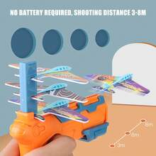 Juguete Lanzador de Aviones para Niños con 6 Aviones Pequeños, Juguete Interactivo para Padres e Hijos al Aire Libre, Regalo de Cumpleaños para Niños y Niñas, Coche de Juguete Coleccionable - D - Ver 3