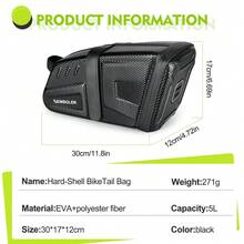 NEWBOLER Bicycle Seat Bag Portable Bike Saddle Bag EVA Hard Shell Bike Tail Bag MTB Road Bike Bag Accessories - Multicolor - View 12